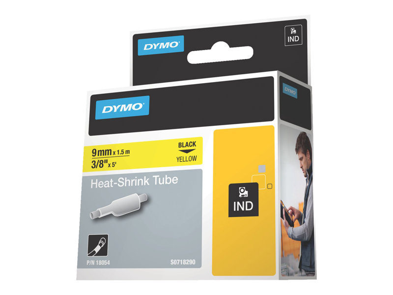 Label Maker Label: Yellow, Heat Shrinkable Polyolefin, 60